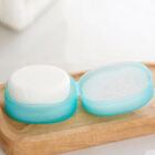 Round shower bathroom dish plate case travel hiking holder container soap box^OY