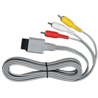 New Audio Video AV Composite 3 RCA Cable Cord for Nintendo Wii Console 6ft US - Image 1 of 4