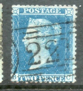 GB QV 1855 SG34, 2D Bleu, LC14, FINE UTILISÉ Cat £70. BC - Picture 1 of 1