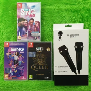 Nintendo Switch LET'S SING x3 Juegos + 2 Micrófonos USB Queen/2018/2024 Micrófonos - Imagen 1 de 3
