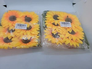 2 Sunflower Head 8 Pack Artificial Silk Yellow Wedding Floral Home Decor 16 Tota - Picture 1 of 5