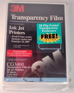 3M Transparency Film for Hewlett-Packard Color Ink Jet Printers 50 Sheets CG3460 - Picture 1 of 7