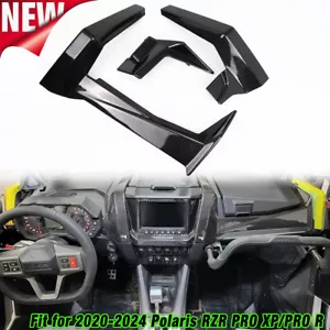 3x Carbon Fiber Dash Trim Dashboard Cover Kit For 2020+ Polaris RZR PRO XP/PRO R - Picture 1 of 24
