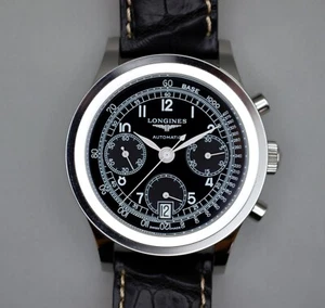 Longines Heritage 1942 L2.768.4 Chronograph Black Dial Automatic Men's Watch - Picture 1 of 10