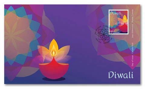 2020 Canada Diwali First Day Cover Stamp Hindu Festival Of Lights Nov 12-16 2020 Cover