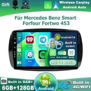 DAB+ Für Mercedes Benz Smart Forfour Fortwo 453 ANDROID 15 AUTORADIO GPS 4G HDMI - Bild 1 von 17
