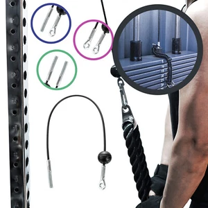 Stahlseil Schwarz für Fitnessgeräte mit Ballstopper, Öse und Gewindeterminal - Bild 1 von 59