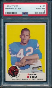 1969 Topps Football George Byrd #173 PSA 8 BILLS NM-MT - Picture 1 of 2