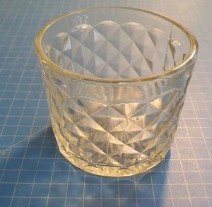 Vintage gelb Vertiefung Glas Diamant gerade Seite 4,5" Schüssel - Bild 1 von 3