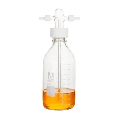 Lab Supply: 100ml-2000ml Gas Washing Bottle Borosilicate Graduated Drechsel GL45 - Image 1 of 4