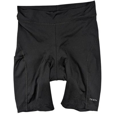Terry Precision Cycling Shorts Womens L Black Performance Wear Padded Utility - Image 1 of 4