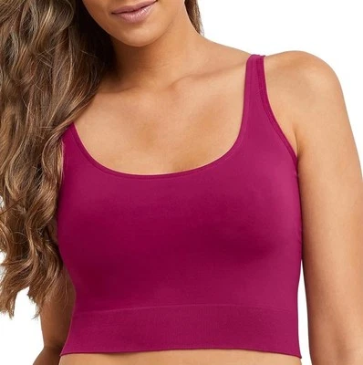 Top camisero bralette recortado sin costuras suavizante rosa Maidenform para mujer talla XL Foto 1 de 4