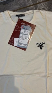 Cream Prada T-Shirt size L - Picture 1 of 3