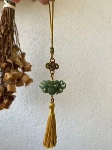 Dije de bolso Fénix de jade hetiano verde / colgante de coche | 和田碧玉凤凰车挂 / 包挂 - Imagen 1 de 7