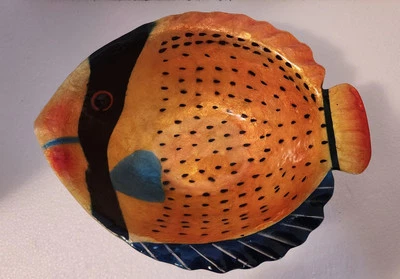 Nordstrom Capiz Shell colorido cuenco para servir peces tropicales hecho en N/APhilipinas Foto 1 de 4