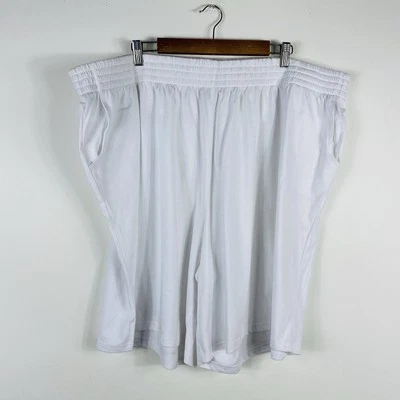 Woman Within Size 30 32 Pull On Knit Shorts White Cotton Blend Pockets - Image 1 of 4