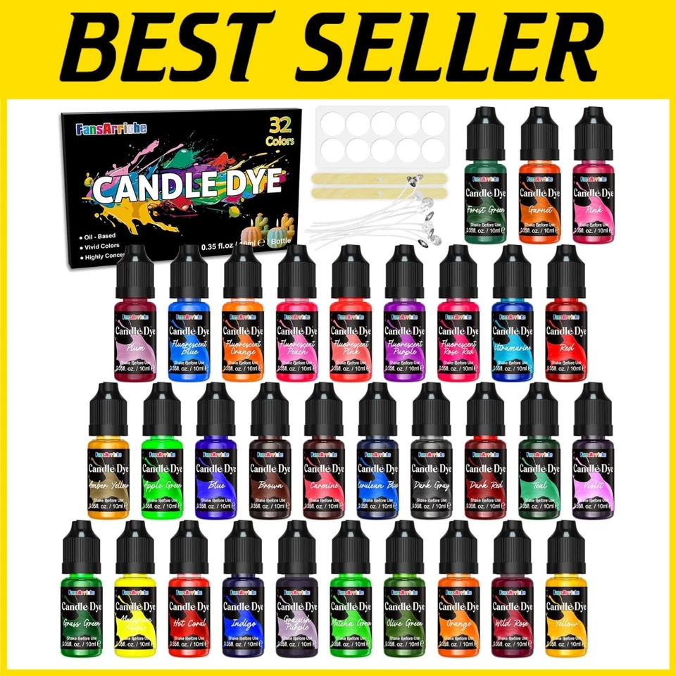 32 Colors Liquid Candle Dye - Highly Concentrated and Skin-Safe for DIY Projects - Image 1 of 4