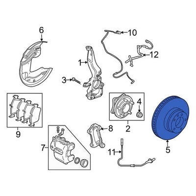 For Land Rover Range Rover Sport 10-13 Land Rover Front Disc Brake Rotor - Image 1 of 2