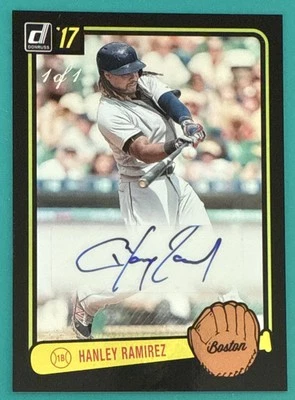 Hanley RAMIREZ🔥2017 Panini Donruss BLACK Retro Signatures AUTO #RS-HR 1/1💥 - Image 1 of 2