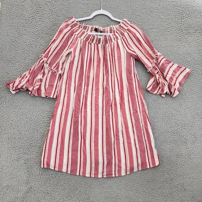 Vestido Luxology Para Mujer 6 Rojo Blanco Rayas Hombro Descubierto Manga Campana Forrado Boho Foto 1 de 4