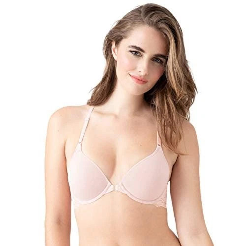 b.tempt'd Front Close Bra 32DD Underwire Racerback Inspired Eyelet Rose 953219