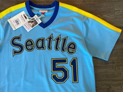 Authentic Mitchell Ness 2010 Seattle Mariners Ichiro Suzuki Pullover Jersey 44/L - Image 1 of 4