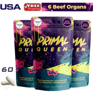 Primal Queen Integratore Equilibrio Ormonale Organo Manzo Alimentato con Erba per Donna 60 Capsule - Foto 1 di 12