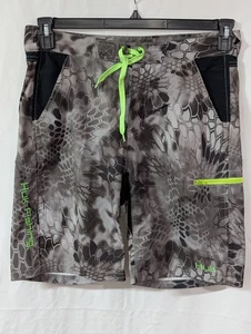 Huk Kryptek Raid Camo Fishing Board Shorts Mens M Quick Dry Swim Trunks Gray EUC - Picture 1 of 17