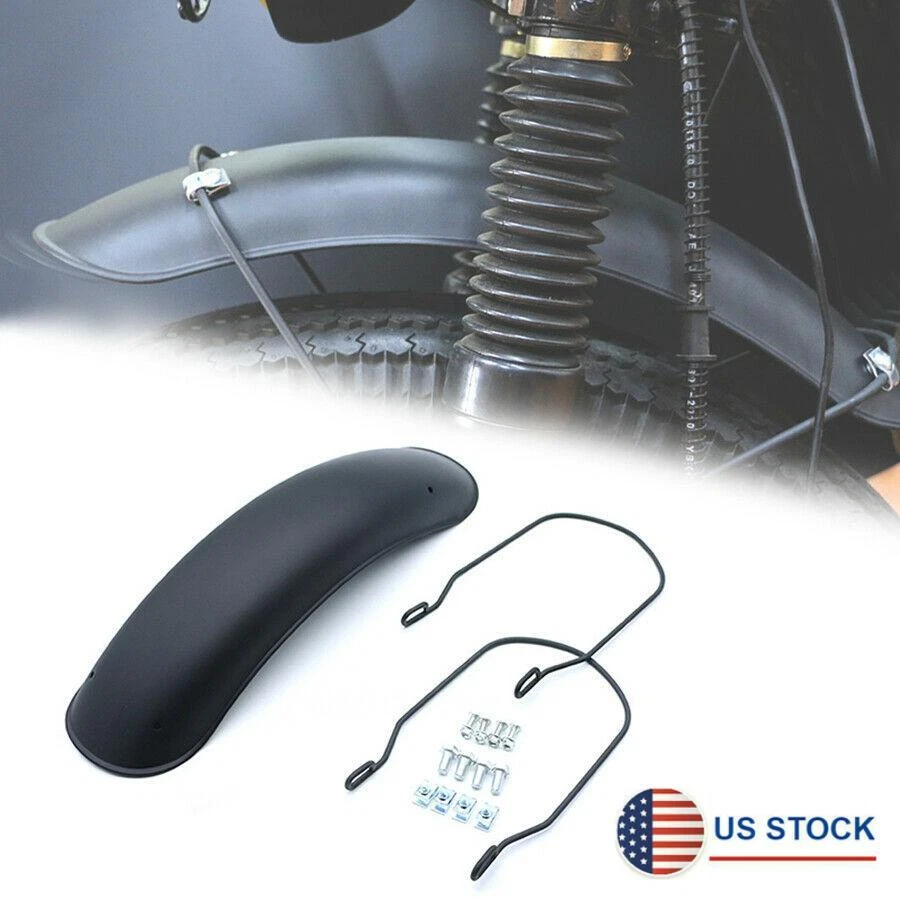 1pc Motorcycle Front Wheel Cover Fender Protector Mudguard Metal Black Universal - Image 1 of 4
