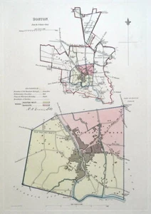 BOSTON, LINCOLNSHIRE, Street Plan, Dawson Original antique map 1832 - Bild 1 von 3