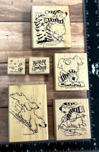 Stampin’ Up 2002 Polar Express Mounted Rubber Stamp Set Bears Winter Holiday - Picture 1 of 2