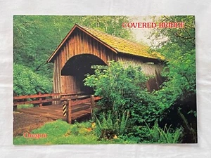 Vintage Unposted "Oregon Covered Bridge" Postcard - Picture 1 of 2