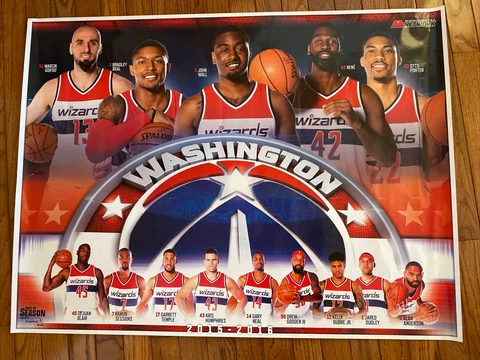 NBA Washington Wizards Poster Bradley Beal  John Wall 36x27 in Cover