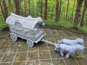 Fortune Teller Gypsy's Wagon & Horses Paisaje Terreno Impreso en 3D Modelo 28/32 mm - Imagen 1 de 10
