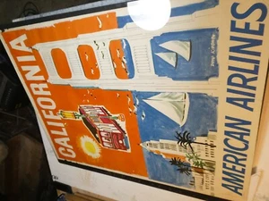 1959 Original Print Dong Kingman California American Airlines Travel Poster - Picture 1 of 14