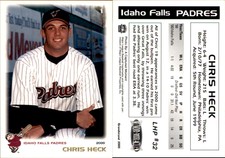 Chris Heck 2000 Grandstand Idaho Falls Padres #NNO Card *AutographDen*