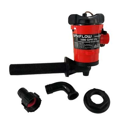 Bomba de aireador Johnson Cartridge Livewell 1000 GPH 90 grados 12 V barco marino 38103 Foto 1 de 2
