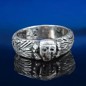 Ring SILVER 925 STYLE Memento Mori Skull devil Gothic gift BIKER Vanitas doctor - Picture 1 of 16