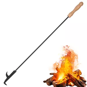 Heavy Duty Steel Long Fire Pit Poker Stick Fireplace Wood Stove Campfire Camping - Picture 1 of 9