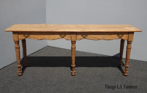 Vintage French Country Long Sofa Table by Martin of London ~Entry Console Table Cover