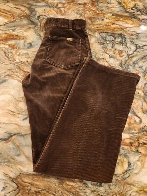 Vtg HASH 70s Boho Hippie Western Brown Corderoy Jeans Pants H.A.S.H 28 x 31 Rare - Image 1 of 4