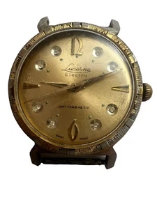 VINTAGE LUCERNE ELECTRA SWISS MADE MENS WRIST WATCH Diamond Tooled For REPAIR - Picture 1 of 6