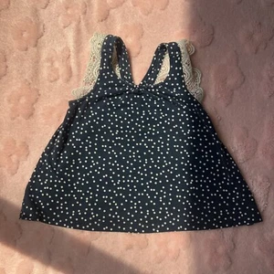 Blue Girls Wonder Nation Size XS 4/5 Sleeveless Lace Polka Dot Shirt Top - Picture 1 of 8