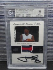 2013-14 Exquisite Collection Paul George 03-04 Tribute Patch Auto 30/35 BGS 9/10