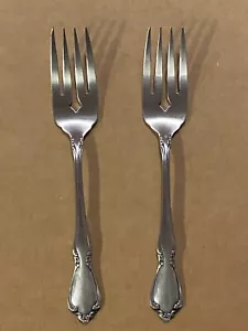 CHATEAU 2 Salad / Dessert Forks Oneida Oneidacraft Deluxe Stainless USA NICE - Picture 1 of 5