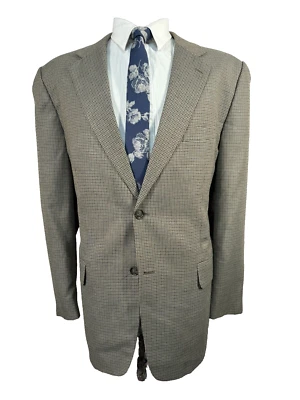 Abrigo Blazer Chaqueta Deportivo CLUB ROOM Para Hombres Marrón PATA DE GALLO A CUADROS AJUSTE REGULAR 44R Foto 1 de 4