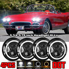 4PCS 5 3/4" 5.75" Round LED Headlights Halo Angel for Chevrolet Corvette 1962-82