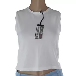 NewPenny Max Mara Womens White Cotton Sleeveless T-Shirt Size M Medium - Picture 1 of 5