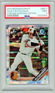 ADLEY RUTSCHMAN 2019 Bowman Draft Chrome Sapphire #BDC-1 Rookie PSA 9 1st RC! - Picture 1 of 2