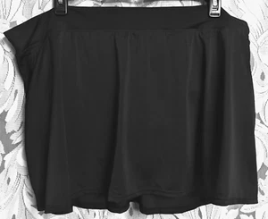 Size 24W 2X Tropical Escape Black Swim Swimsuit Skirt Skirted Skort Bottom New** - Picture 1 of 6